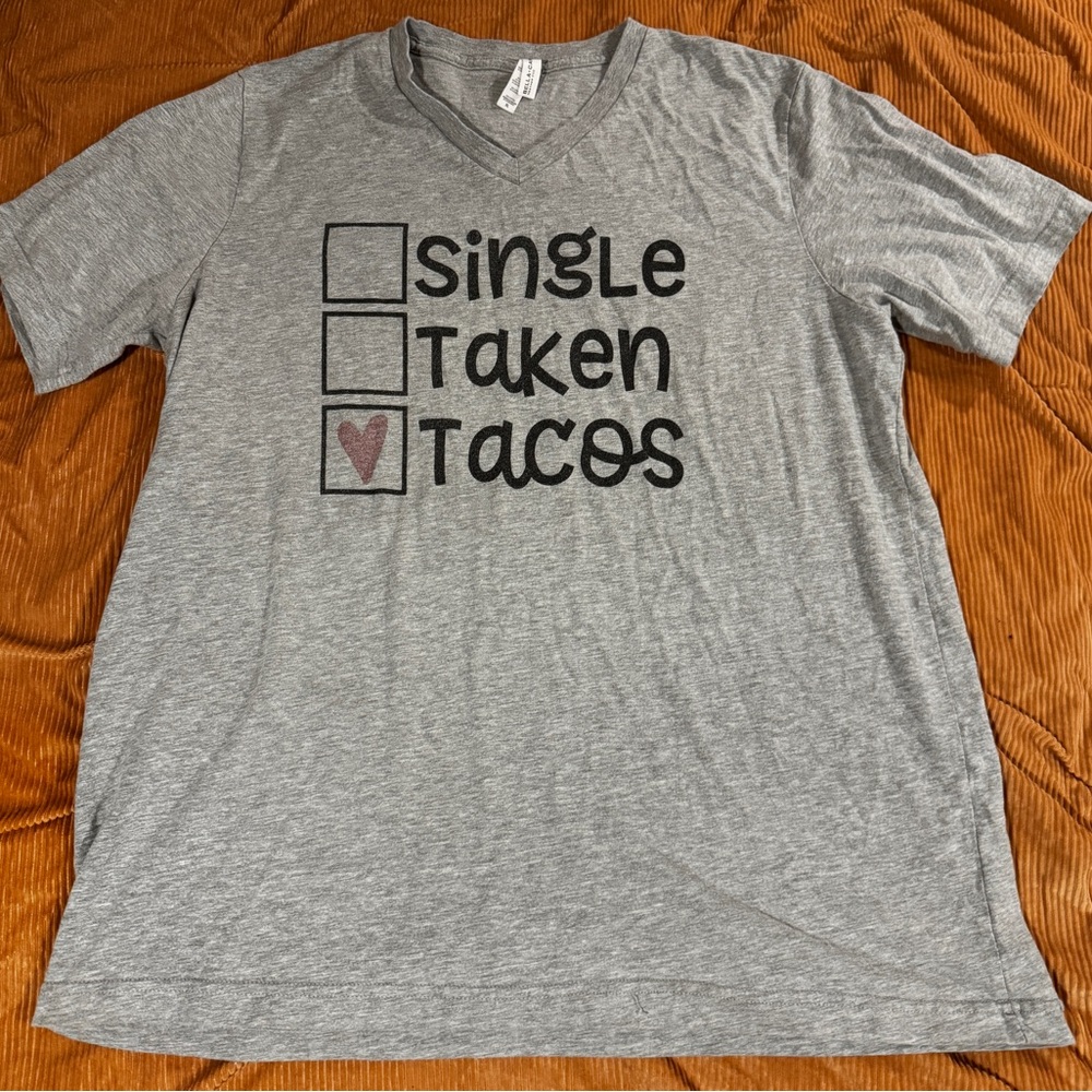 Bella Canvas Gray Short Sleeve Tee Tacos Design